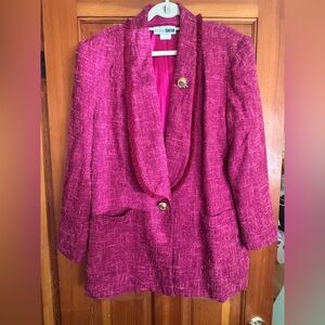 💗 Blossom Rosen Vintage Textured Pink Jacket / Blazer 💗